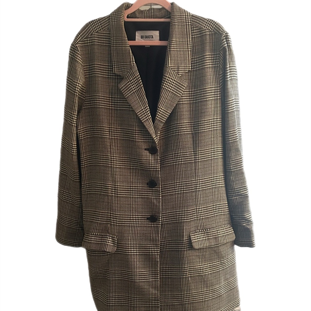 BB Dakota Houndstooth Three Button Blazer Size XXL